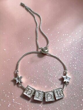Crystal Logo Cube Charm Bracelet
